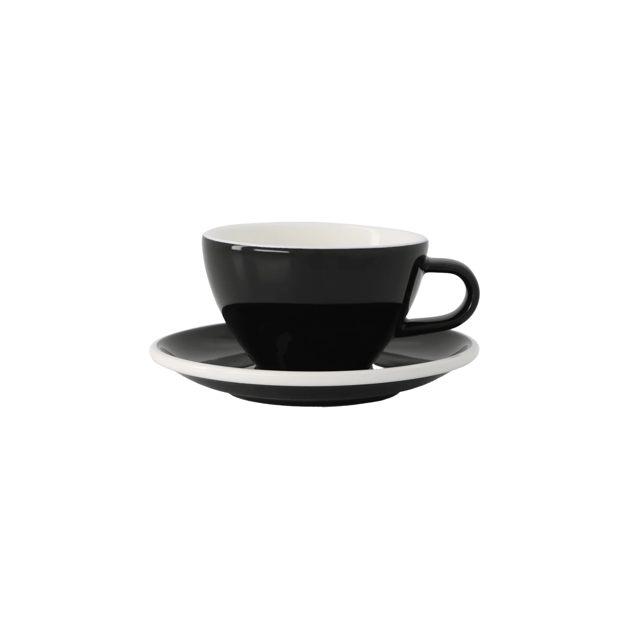Classic Range Flat White Cup Penguin 150ml - Black