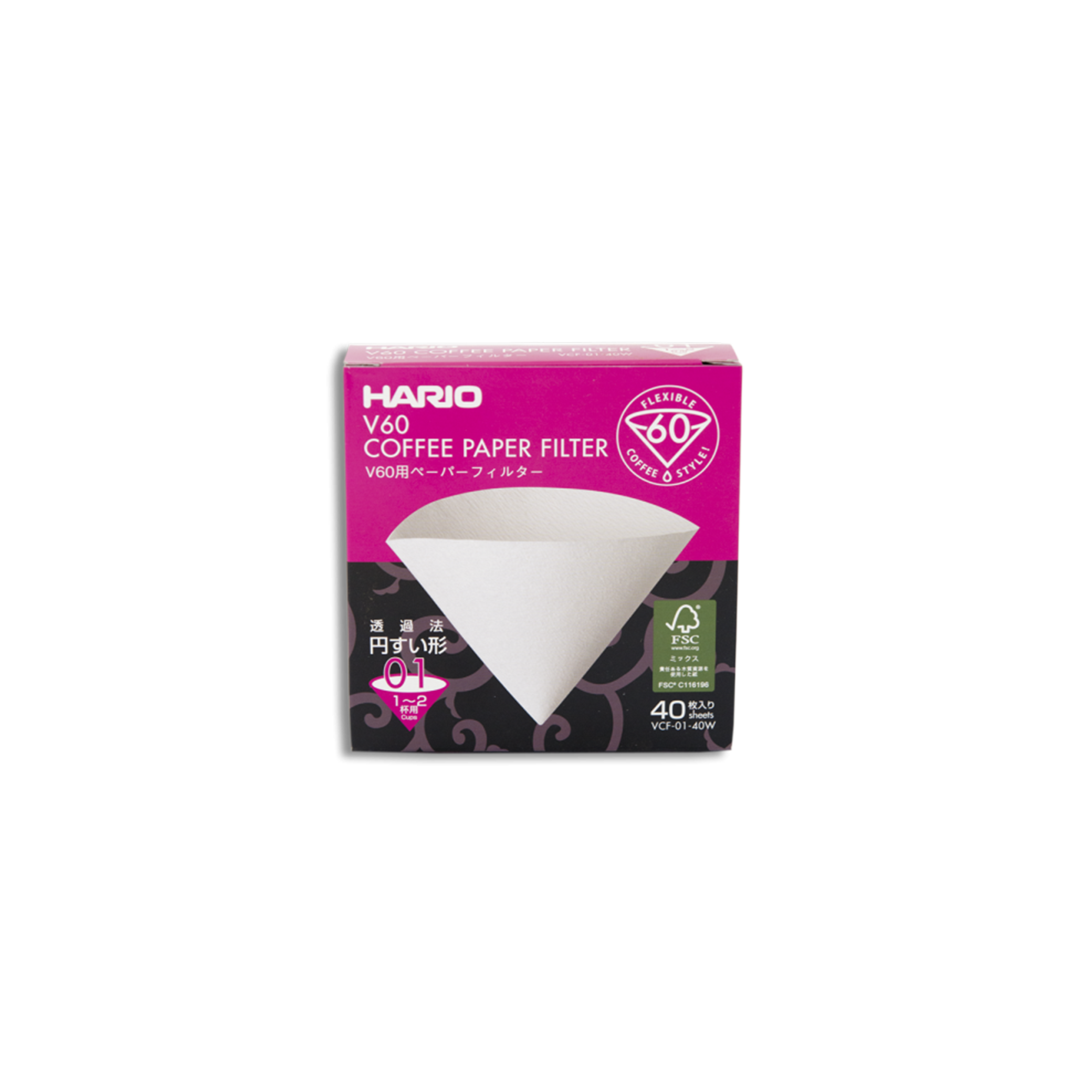 V60 Paper Filters Box 01 40pcs - White