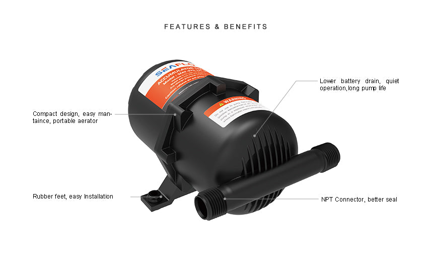 SEAFLO 1.0 Liter Pressurized Accumulator Tank