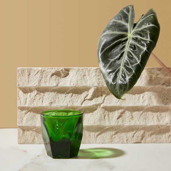 Vero Cortado Glass - Emerald Green