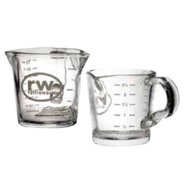 Shot Pitcher, Double Spout 3 oz White Printing Glass