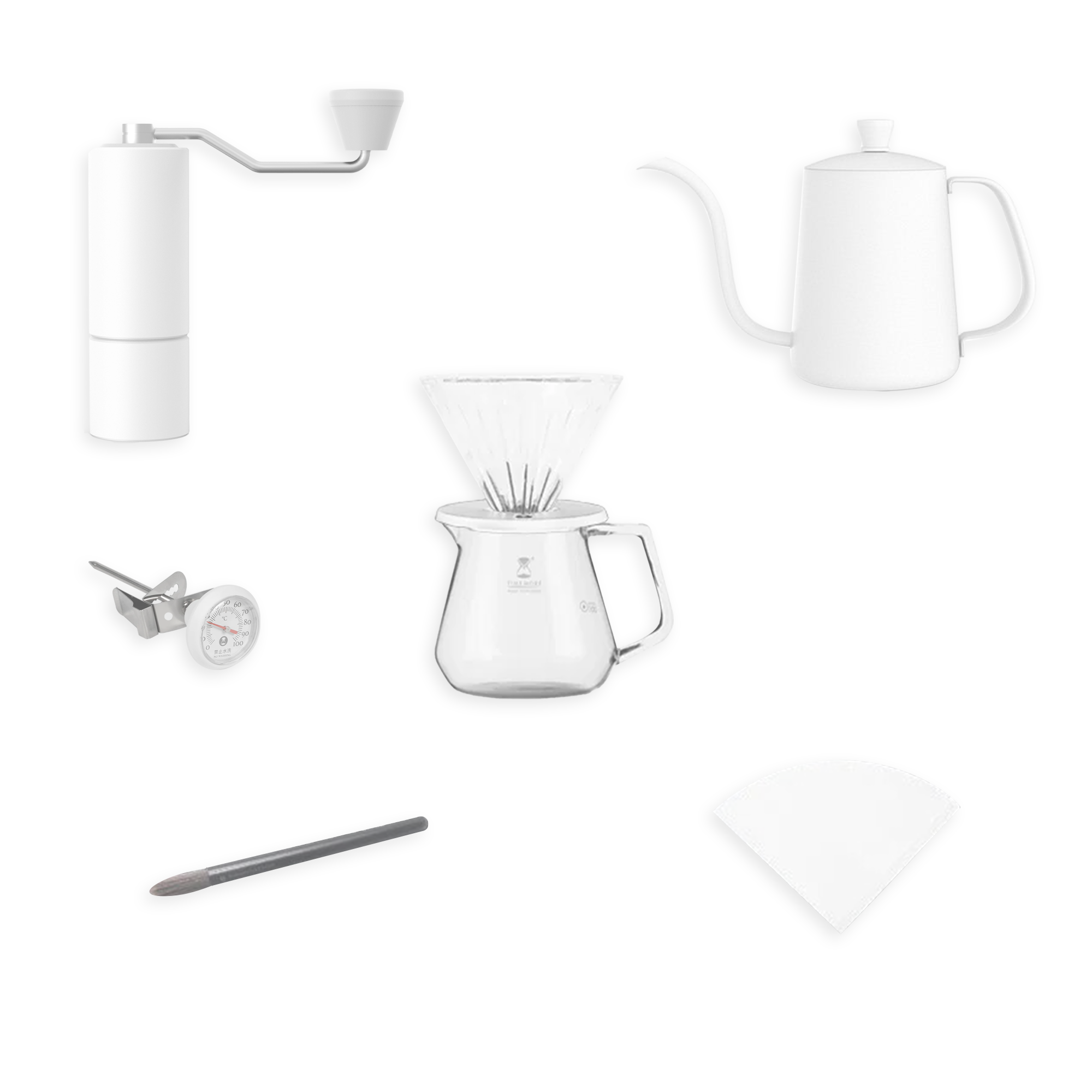C3 Pour-Over Set with Fish 03 - white
