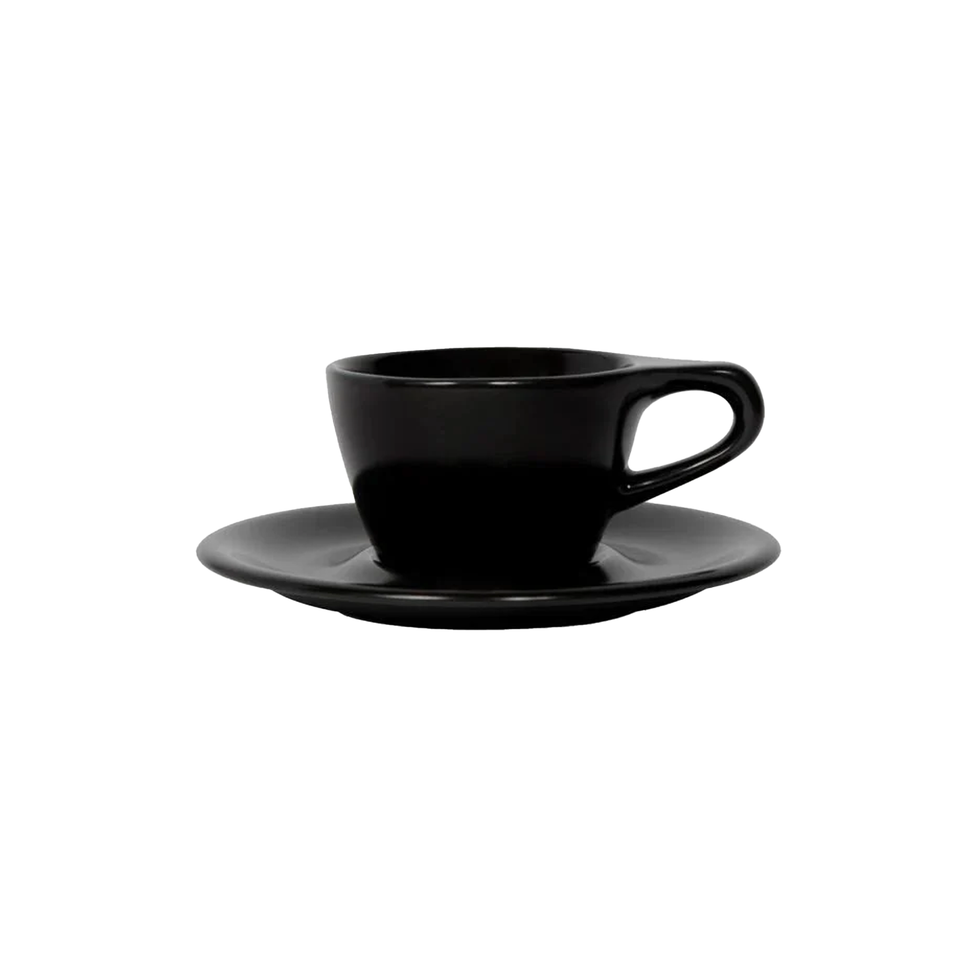 Lino Double Cappuccino Cup & Saucer 180ml - Matte Black