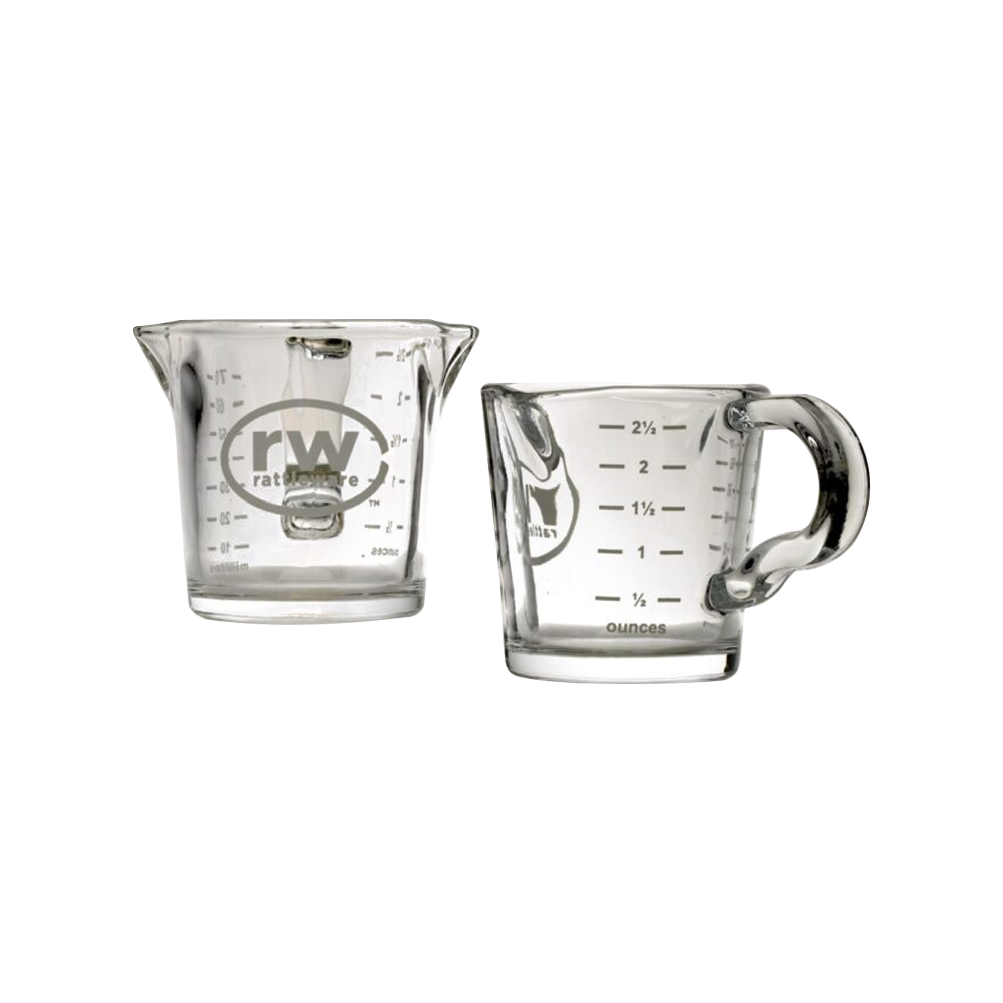 Shot Pitcher, Double Spout 3 oz White Printing Glass