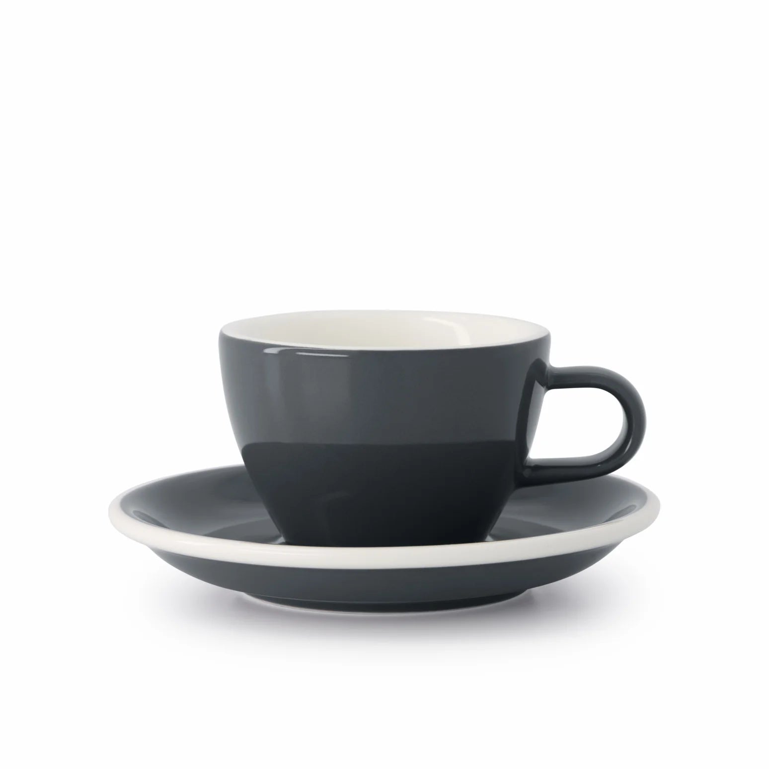 Classic Range Flat White Cup Dolphin 150ml - Grey