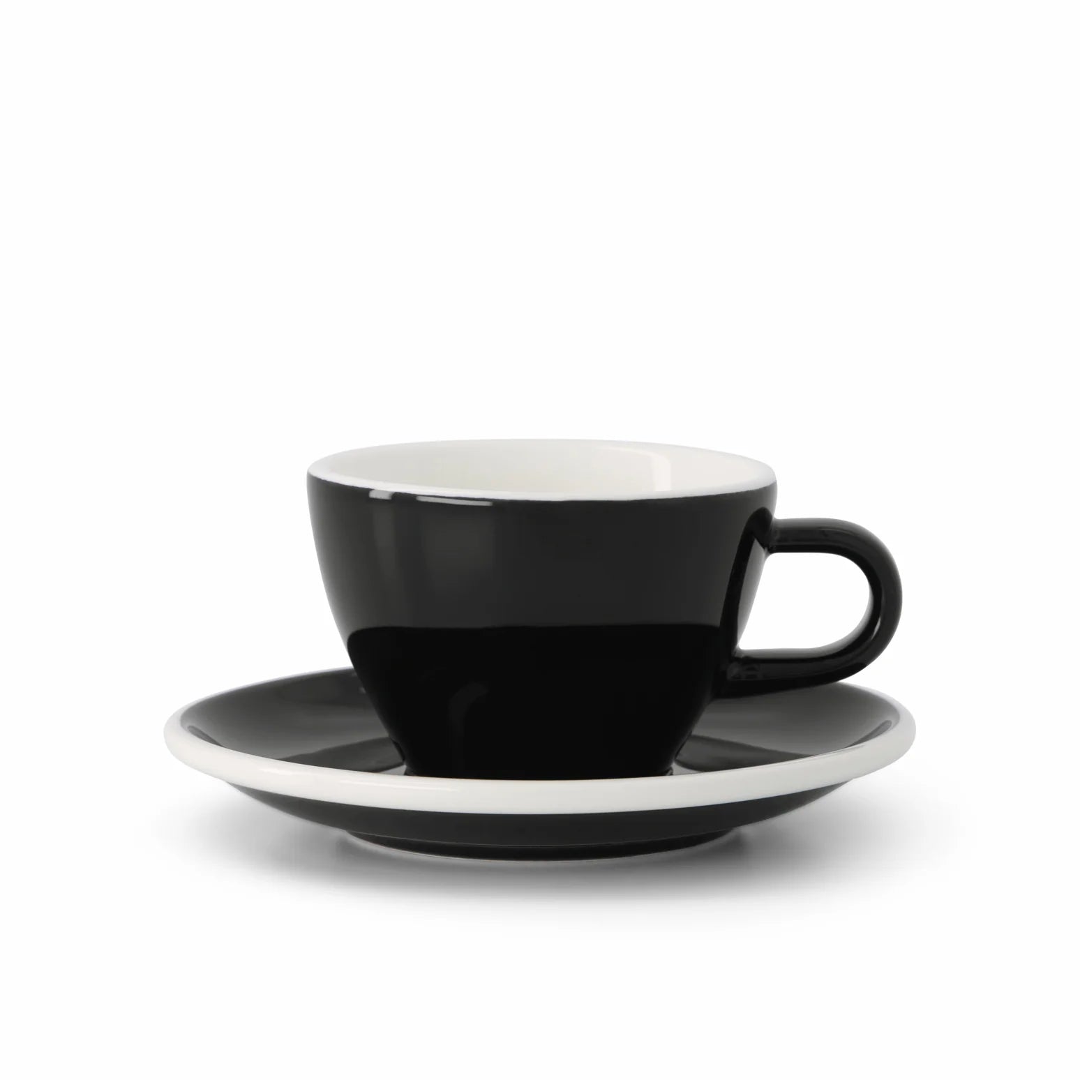 Classic Range Flat White Cup Penguin 150ml - Black