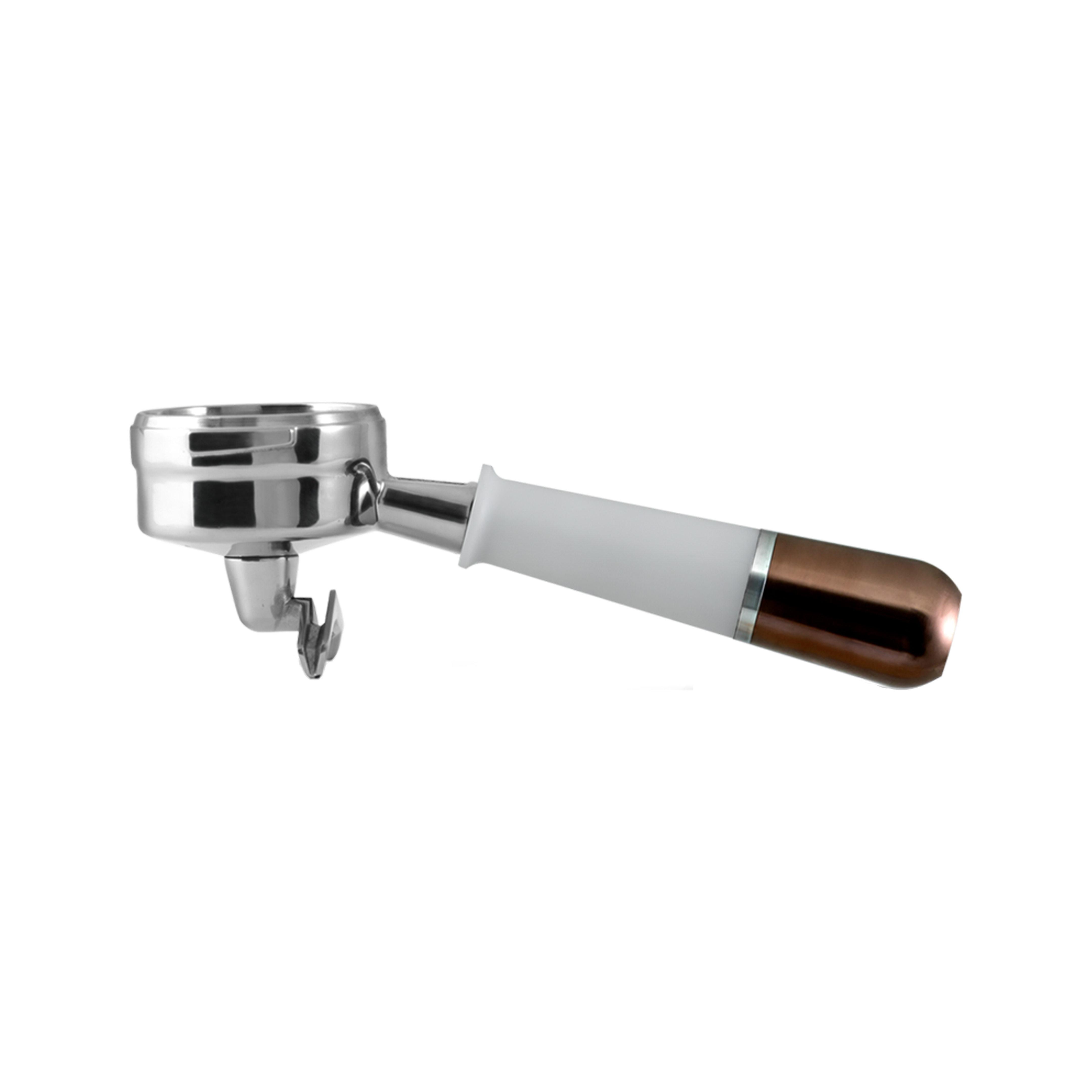 Double Spout Portafilter 58mm (LM, E61) - White & Bronze