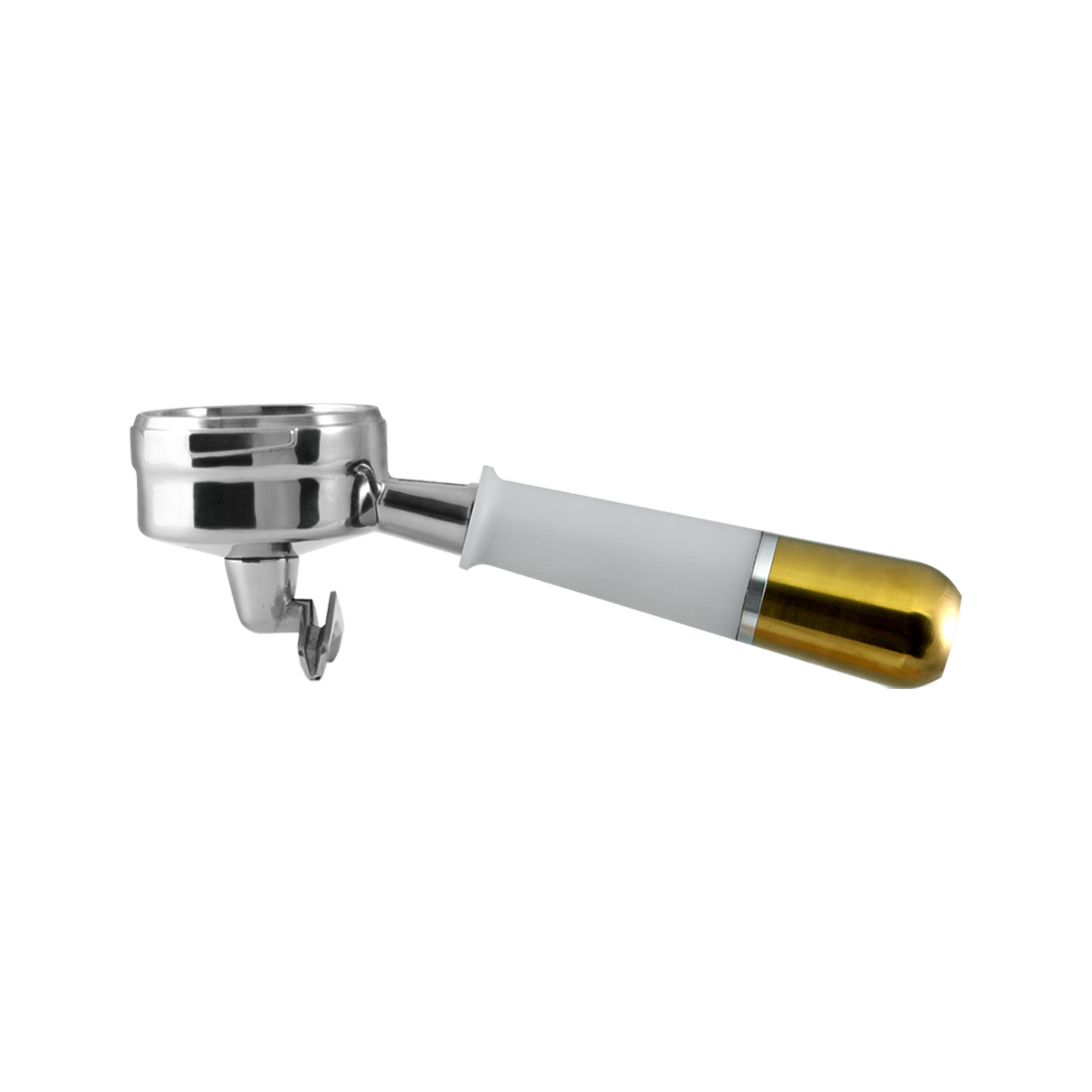 Double Spout Portafilter 58mm (LM, E61) - White & Gold